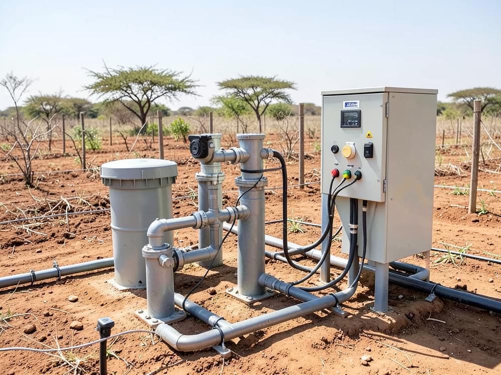 Pump and control panel installed on site